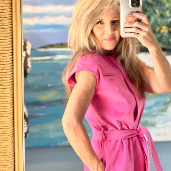 VTG Samuel Robert by Peter Hatsi Andrews, Vibrant Belted Pink Suede,POCKETS, 6 - Picture 6 of 15